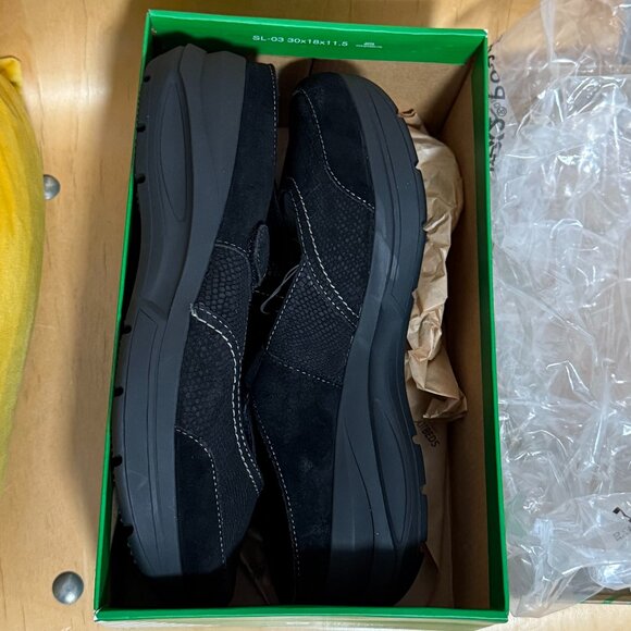 New White Mountain Women's Mary Jane Clog Slide Shoes Black Leather Size 9.5 M - Picture 3 of 16